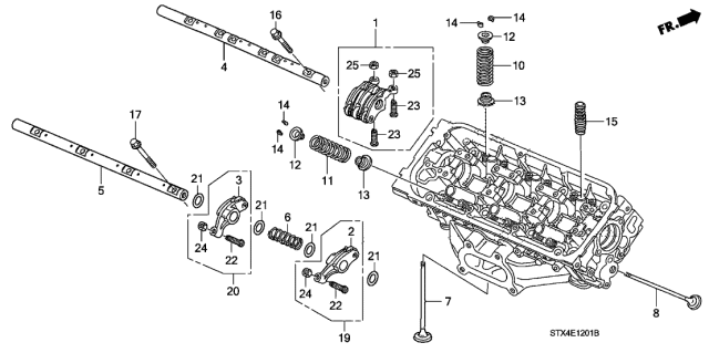 2010 Acura MDX Shaft, In. Rocker Diagram for 14631-R72-A01