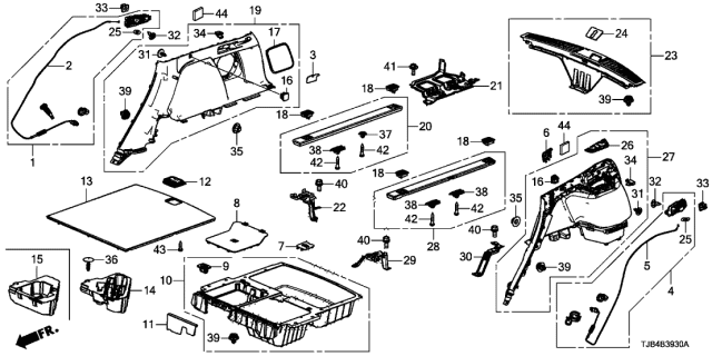 2020 Acura RDX Cap, Nut-Flange (M6) Diagram for 90667-TJB-A01