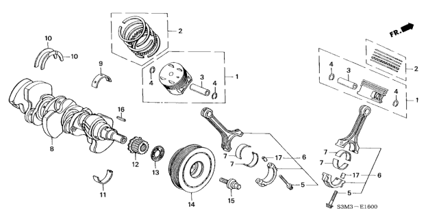 2003 Acura CL Piston - Crankshaft Diagram