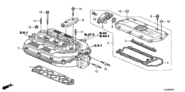 2011 Acura TSX Manifold, In. Diagram for 17160-RL8-A00