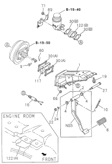 1998 Acura SLX Spring, Return Brake Pedal Diagram for 8-94329-696-0