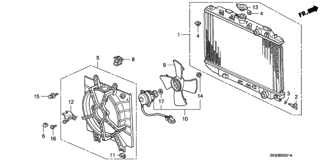 1992 Acura Integra Radiator (TOYO) Diagram