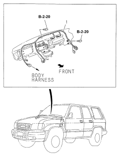 1998 Acura SLX 4 Door 4LS (PREMIUM) KA 4AT Wire Harness (Cabin) Diagram