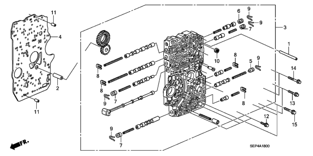 2007 Acura TL 4 Door BASE (NAVIGATION) KA 5AT AT Main Valve Body Diagram