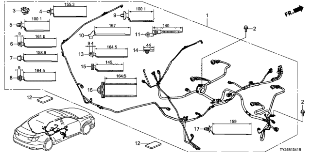 2015 Acura RLX Wire Harness, Srs Flo Diagram for 77962-TY2-A11
