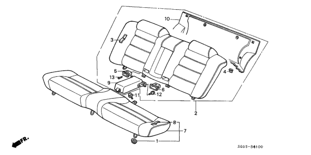 1989 Acura Legend Rear Seat Diagram