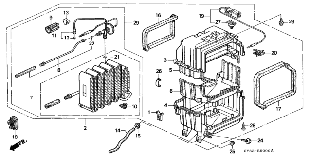 1999 Acura CL Seal, Evaporator (Outer) Diagram for 80287-SV4-A00