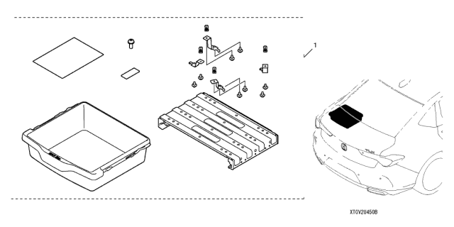 2021 Acura TLX 4 Door BASE KA XAT Trunk Drawer Diagram