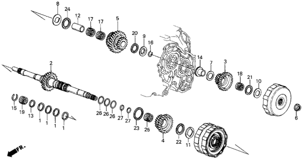 1986 Acura Legend AT Mainshaft Diagram