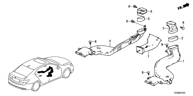 2019 Acura TLX 4 Door 24TC+A (L4 A-SPEC RED) KA DCT Duct Diagram