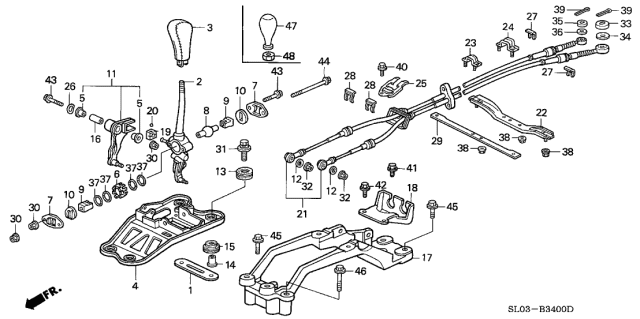 1996 Acura NSX Shift Lever Diagram