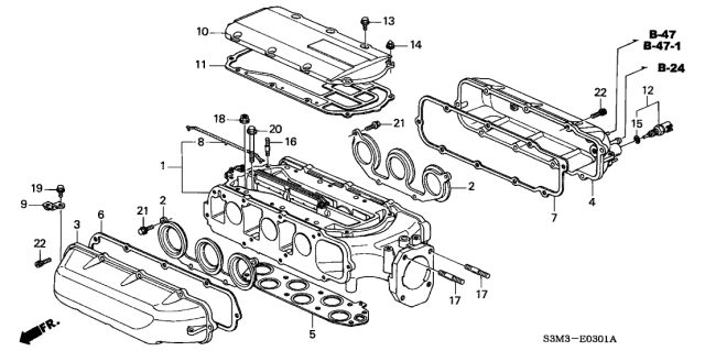 2002 Acura CL 2 Door SPORT KA 5AT Intake Manifold Diagram