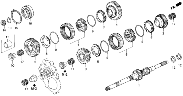 1993 Acura Legend 4 Door STD KA 5MT MT Mainshaft Diagram