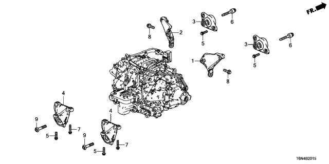 2018 Acura NSX Rubber, Front Differential Mounting (Front ) Diagram for 50760-T6N-A01