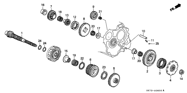 1992 Acura Integra AT Countershaft Diagram