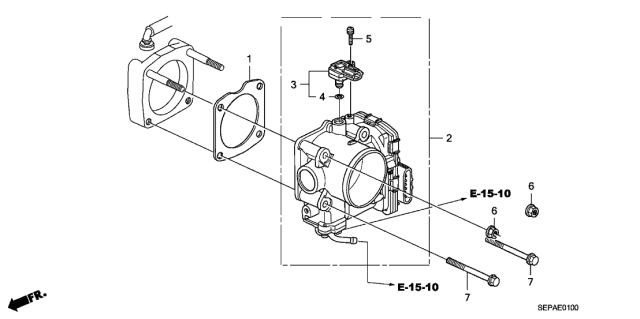 2008 Acura TL 4 Door TYPE-S KA 6MT Throttle Body Diagram