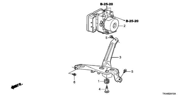 2010 Acura TL 4 Door BASE KA 5AT VSA Modulator Diagram
