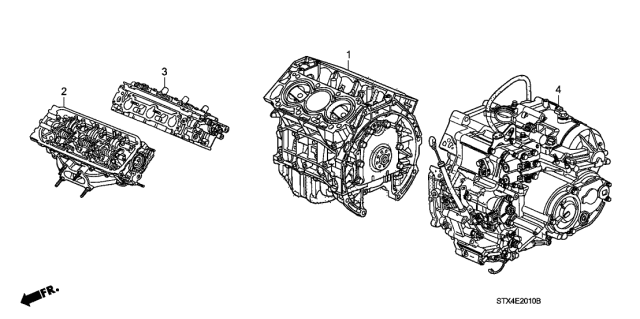 2012 Acura MDX Engine Sub-Assembly, Rear Head Diagram for 10005-RYE-A11