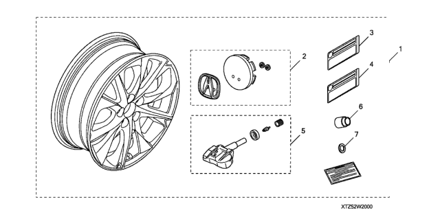 2018 Acura MDX Alloy Wheel Diagram