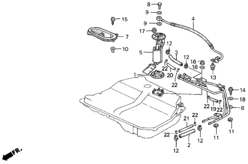 1990 Acura Legend 4 Door L (MOQUETTE) KL 4AT Fuel Pump Diagram