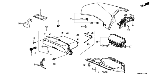 2020 Acura NSX Bolt-Washer (6X25) (Airbag) Diagram for 90178-T6N-003