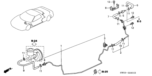 2003 Acura NSX Master Power Pipe Diagram