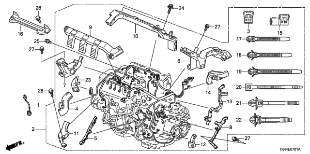 2012 Acura TL 4 Door ADV (SHAWD) KA 6AT Engine Wire Harness Diagram