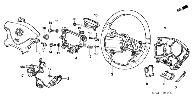 2003 Acura MDX Spring B, Horn Diagram for 78523-S5D-A61