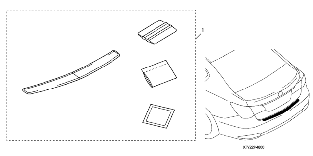 2015 Acura RLX Rear Bumper Applique Diagram