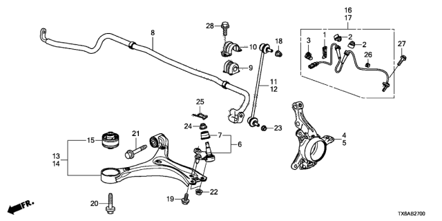 2021 Acura ILX 4 Door 24TECH (A-SPEC) KA DCT Knuckle Diagram