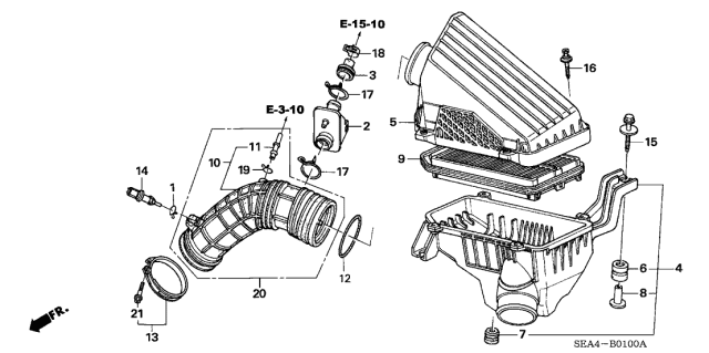 2004 Acura TSX Air Cleaner Diagram