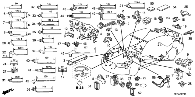 2008 Acura TL 4 Door BASE (NAVIGATION) KA 5AT Harness Band - Bracket Diagram