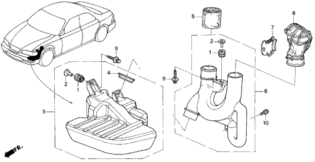 1996 Acura TL Tube B, Air In. Diagram for 17248-P1R-000