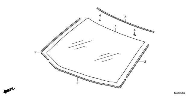 2015 Acura TLX Front Windshield Diagram