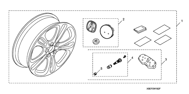 2007 Acura TL 4 Door BASE (NAVIGATION) KA 5AT Alloy Wheels Diagram 3