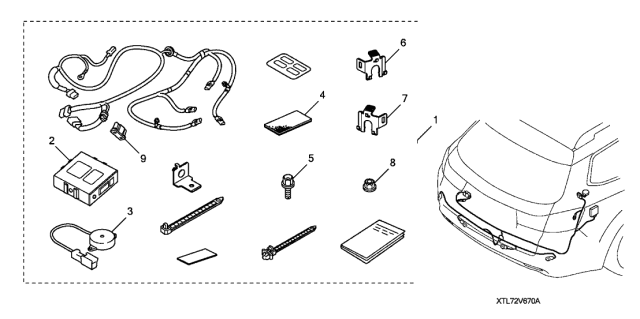 2013 Acura TSX Back-Up Sensor (Attachment) Diagram