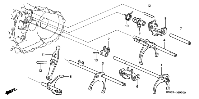 2003 Acura CL 2 Door SPORT KA 6MT Shift Fork - Fork Shaft Diagram