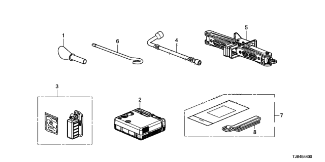 2019 Acura RDX Tools - Jack Diagram