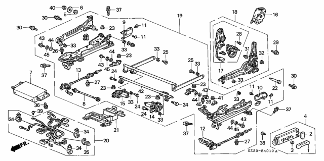 1998 Acura RL Front Seat Components Diagram 1