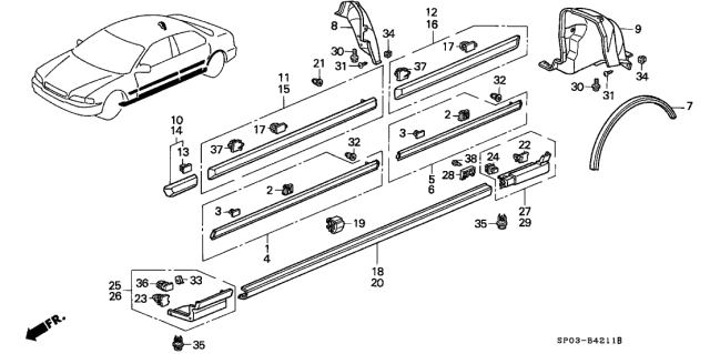 1991 Acura Legend Protector Diagram