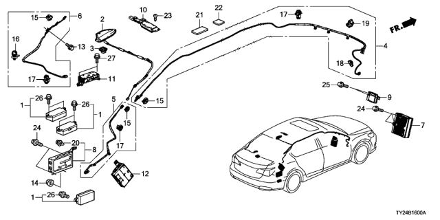 2016 Acura RLX Feeder Assembly, Telematics Diagram for 39160-TY2-A01