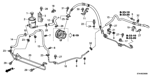 2010 Acura RDX P.S. Lines Diagram