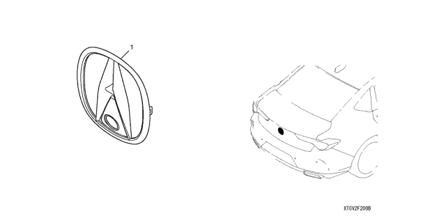 2021 Acura TLX Black Chrome Emblem (A) Diagram