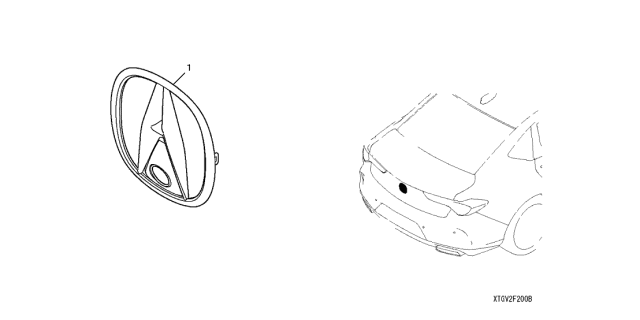 2021 Acura TLX 4 Door ADV KA XAT Black Chrome Emblem (A) Diagram