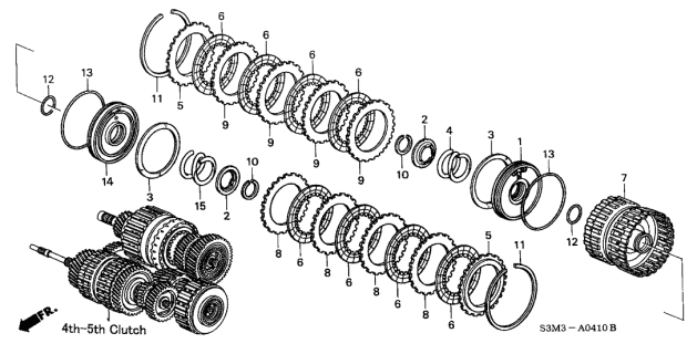 2001 Acura CL Guide, Clutch (4-5) Diagram for 22661-PGF-003