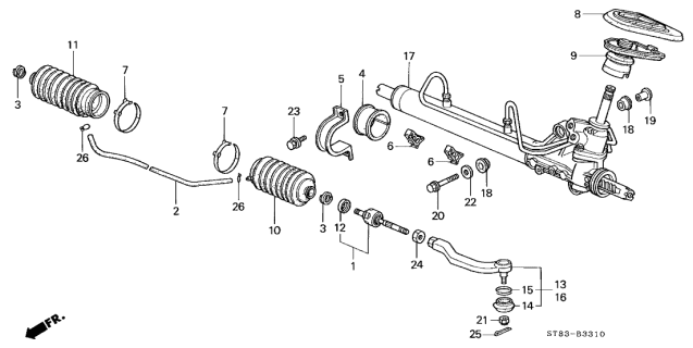 1999 Acura Integra 4 Door GS (LEATHER) KA 4AT P.S. Gear Box Diagram
