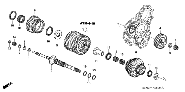 2001 Acura CL Mainshaft Diagram