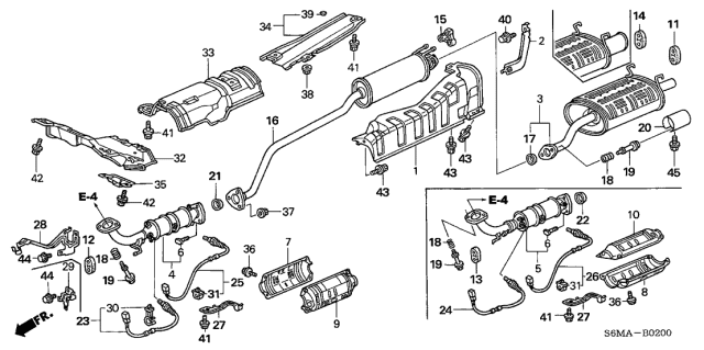 2006 Acura RSX 3 Door BASE KA 5MT Exhaust Pipe - Muffler Diagram