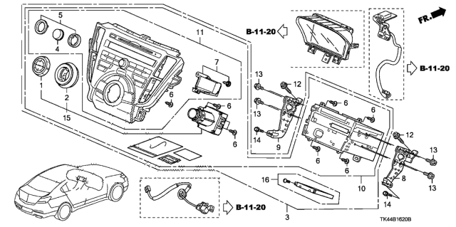 2012 Acura TL 4 Door TECH KA 6AT Center Module (Navigation) Diagram