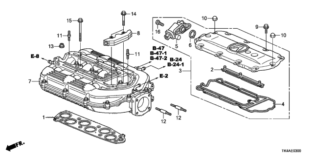 2014 Acura TL Intake Manifold Diagram for 17160-RK2-A00